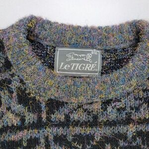 Vintage Le Tigre Youth Sweater Small 8–10 USA Made Abstract Knit Pullover
